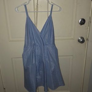 Blue and white dress